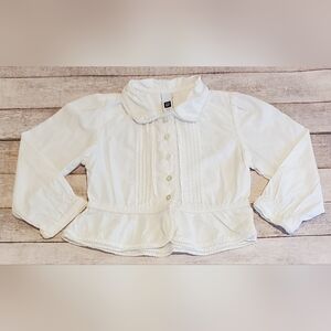 Baby Gap White Button Down Shirt with lace details Girls Size 2